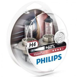 Set 2 becuri Philips H4 12V 60/55W VISION PLUS imagine