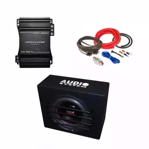 Pachet Subwoofer auto Audiosystem AS 12 500W + Amplificator Apocalypse AAP 550.1D + Kit de cabluri complet imagine