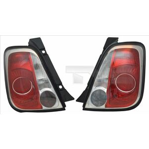 Stop tripla lampa spate dreapta (Semnalizator alb, culoare sticla: rosu, cadru negru) FIAT 500 2007-2015 imagine