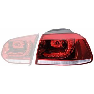 Stop tripla lampa spate dreapta (exterior LED, Semnalizator alb, culoare sticla: rosu) VW GOLF 2008-2013 imagine