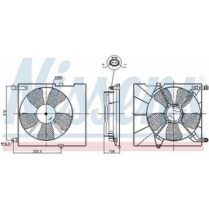 Ventilator radiator (cu carcasa) potrivit CHEVROLET AVEO KALOS; DAEWOO KALOS 1.4 09.02- imagine