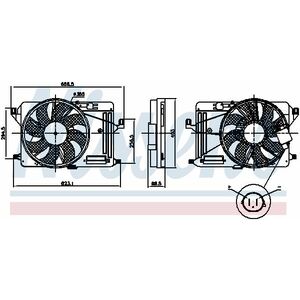 Ventilator radiator (cu carcasa) potrivit FORD C-MAX II, FOCUS III, GRAND C-MAX 1.5D 1.6D 07.10- imagine