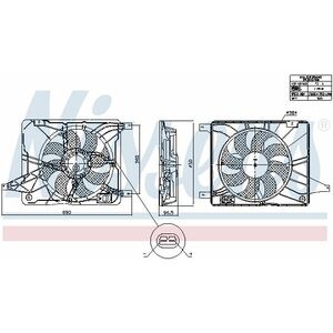 Ventilator radiator (cu carcasa) potrivit NISSAN QASHQAI I, QASHQAI II 1.2-2.0D 02.07- imagine