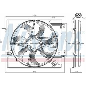 Ventilator radiator (cu carcasa) potrivit NISSAN QASHQAI II; RENAULT KADJAR 1.2-1.6D 11.13- imagine