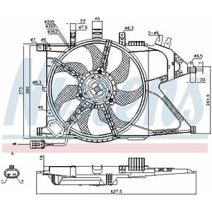Ventilator radiator (cu carcasa) potrivit OPEL COMBO TOUR, COMBO MINIVAN, CORSA C 1.0-1.8 09.00- imagine