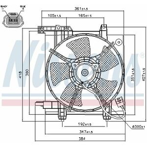 Ventilator radiator (cu carcasa) potrivit SUBARU LEGACY III, OUTBACK 2.0 2.5 10.98-08.03 imagine