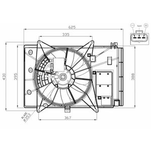 Ventilator radiator (cu carcasa) potrivit MAZDA 6, CX-3 2.0 2.2D 12.12- imagine
