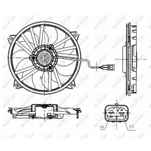 Ventilator radiator potrivit DS DS 4; CITROEN BERLINGO MINIVAN, C4, C4 I, C4 II, C4 III, DS4; FIAT SCUDO; PEUGEOT 307 1.2-2.0D 07.98- imagine