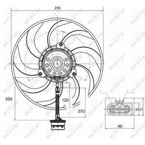 Ventilator radiator potrivit SEAT CORDOBA, IBIZA III; SKODA FABIA I, FABIA I PRAKTIK; VW FOX, POLO, POLO IV 1.2-1.9D 08.99-04.12 imagine