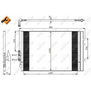 Radiator AC condensator cu uscator potrivit BMW X3 (F25) 3.0 01.11-10.12 imagine