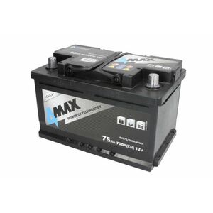 Acumulator 4MAX 12V 75Ah 700A (R+ borna standard) 278x175x175 B13 - flansa de montare 10.5 mm (pornire) imagine