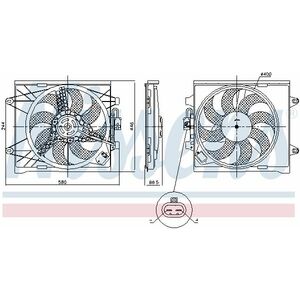 Ventilator radiator (cu carcasa) potrivit FIAT PANDA 0.9-1.3D 02.12- imagine