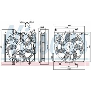 Ventilator radiator (cu carcasa) potrivit HYUNDAI IX35; KIA SPORTAGE III 2.0D 08.09- imagine