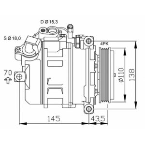 Compresor aer conditionat AC potrivit BMW Seria 7 (E65, E66, E67) 3.6-6.0 07.01-08.08 imagine