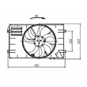 Ventilator radiator (cu carcasa) potrivit AUDI A3; SEAT ALTEA, ALTEA XL, LEON; SKODA YETI; VW CADDY ALLTRACK, CADDY ALLTRACK MINIVAN, CADDY III, CADDY III MINIVAN, CADDY IV 1.2-2.0D 11.03- imagine