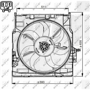 Ventilator radiator (cu carcasa) potrivit BMW X5 (E70), X6 (E71, E72) 3.0 3.0D 12.06-07.14 imagine