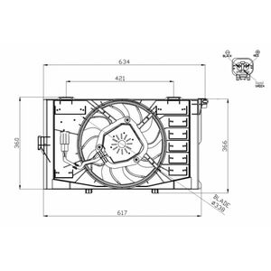 Ventilator radiator (cu carcasa) potrivit BMW I3 (I01) Electric 08.13- imagine