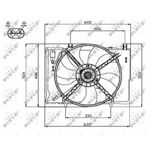Ventilator radiator (cu carcasa) potrivit MERCEDES 124 (C124), C T-MODEL (S202), C (W202), CLK (A208), CLK (C208), E T-MODEL (S210), E (VF210), E (W210), SLK (R170) 2.0-3.2 10.92-04.04 imagine