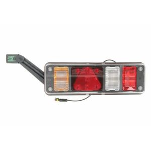 Stop lampa spate stanga (LED P21W, 24V, cu semnalizator, cu lumina ceata, lumina marsalier, cu lumina stop, lumina parcare, reflector triunghiular, marcaj lateral, conector: 4x SuperSeal 2PIN AMP DIN imagine