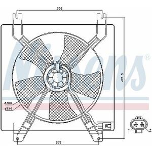 Ventilator radiator (cu carcasa) potrivit CHEVROLET LACETTI, NUBIRA; DAEWOO LACETTI, NUBIRA 1.4 1.6 07.03- imagine