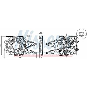 Ventilator radiator (cu carcasa) potrivit FIAT DOBLO, DOBLO CARGO, DUCATO 1.3D-2.0D 01.10- imagine