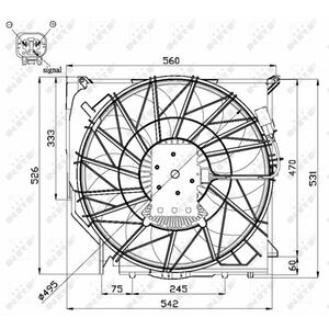 Ventilator radiator (cu carcasa) potrivit BMW X3 (E83) 2.0D-3.0D 09.03-08.10 imagine