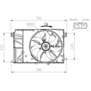 Ventilator radiator (cu carcasa) potrivit TOYOTA CAMRY, RAV 4 V 2.0 2.5 3.5 08.17- imagine