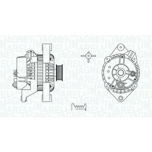 Alternator (12V, 100A) potrivit FIAT PALIO, SIENA; OPEL ASTRA F, ASTRA F CLASSIC, ASTRA F KOMBI, ASTRA G, ASTRA G CLASSIC, ASTRA G KOMBI, CALIBRA A, COMBO TOUR, COMBO MINIVAN, CORSA B 1.0-2.2 04.88- imagine