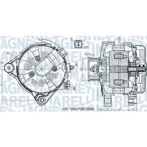 Alternator (12V, 100A) potrivit TOYOTA AVENSIS VERSO 2.0 08.01-11.09 imagine