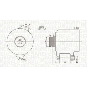 Alternator (12V, 100A) potrivit VOLVO V40; HYUNDAI SONATA IV, SONATA V, TRAJET; KIA MAGENTIS I; MITSUBISHI CARISMA, GALANT VIII, PAJERO PININ I, SPACE, SPACE RUNNER 1.8 2.0 2.4 07.95-12.10 imagine