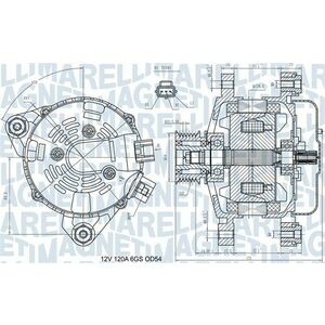 Alternator (12V, 120A) potrivit FORD C-MAX, FOCUS C-MAX, FOCUS II 1.8D 07.04-09.12 imagine