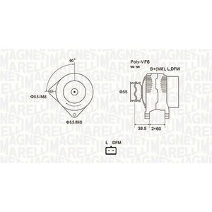 Alternator (12V, 125A) potrivit DACIA DUSTER, DUSTER SUV, LOGAN, LOGAN EXPRESS, LOGAN II, LOGAN MCV, LOGAN MCV II, SANDERO, SANDERO II; NISSAN KUBISTAR; RENAULT CLIO II, KANGOO 1.5D 06.01- imagine