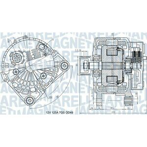 Alternator (12V, 125A) potrivit RENAULT GRAND SCENIC II, MEGANE II, SCENIC II 1.9D 2.0 11.02- imagine