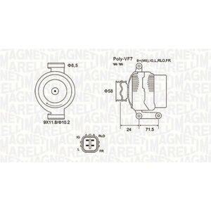 Alternator (12V, 130A) potrivit LEXUS IS II; TOYOTA AVENSIS, COROLLA VERSO, RAV 4 III, VERSO 2.0D 2.2D 08.05-10.18 imagine