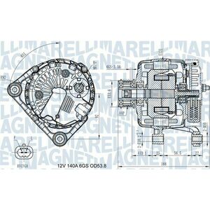 Alternator (12V, 140A) potrivit CHEVROLET TRAX; OPEL ASTRA J, ASTRA J GTC, INSIGNIA A, ZAFIRA C; SAAB 9-5 1.6 1.6CNG 1.8 07.08- imagine