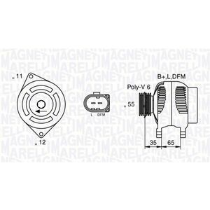 Alternator (12V, 150A) potrivit ALFA ROMEO 159, BRERA, SPIDER 3.2 04.03-11.11 imagine