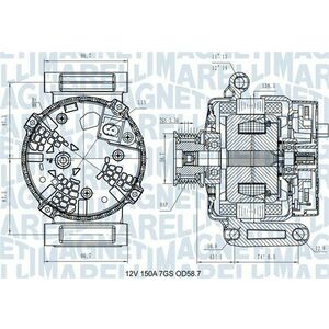 Alternator (12V, 150A) potrivit FORD RANGER, TRANSIT, TRANSIT CUSTOM V362, TRANSIT V363 2.0D-3.2D 04.11- imagine