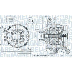 Alternator (12V, 150A) potrivit FORD FOCUS C-MAX, FOCUS II 2.0 2.0CNG 2.0LPG 03.04-09.12 imagine