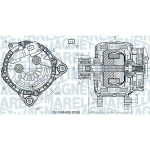 Alternator (12V, 150A) potrivit NISSAN CUBE, MICRA III, NOTE, NV200, NV200 EVALIA, QASHQAI I; RENAULT GRAND SCENIC II, MEGANE II, MEGANE II KOMBI, SCENIC II 1.5D 08.03- imagine