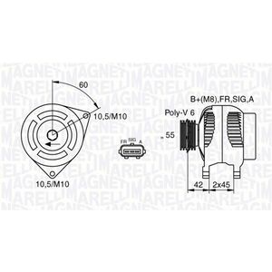 Alternator (12V, 150A) potrivit VOLVO C30, C70 II, S40 II, V50; FORD FIESTA V, FOCUS C-MAX, FOCUS II, FUSION, KUGA I; MAZDA 3 1.6D 2.0D 10.03-12.12 imagine