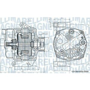 Alternator (12V, 90A) potrivit FIAT GRANDE PUNTO 1.3D 10.05-06.13 imagine