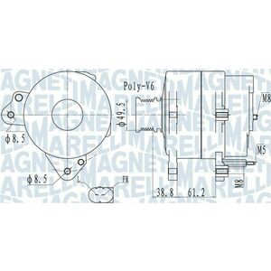 Alternator (14V, 110A) potrivit AUDI A3; VW AMAROK, CRAFTER 30-35, CRAFTER 30-50, MULTIVAN T5, MULTIVAN T6, TRANSPORTER T5, TRANSPORTER T6, TRANSPORTER T6 CARAVELLE T6 1.4 2.0D 09.07-12.19 imagine