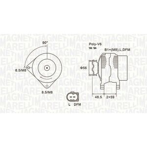 Alternator (14V, 120A) potrivit AUDI A2; SEAT AROSA, CORDOBA, IBIZA III, IBIZA IV, IBIZA IV SC; SKODA FABIA I, FABIA I PRAKTIK, FABIA II, FABIA III, ROOMSTER, ROOMSTER PRAKTIK 1.2D-2.8 08.92- imagine