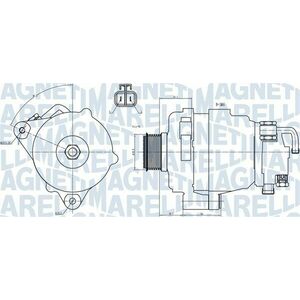 Alternator (14V, 120A) potrivit HYUNDAI ELANTRA III, SANTA FE I, SANTA FE II, TRAJET, TUCSON; KIA CARENS II, SPORTAGE II 2.0 2.0D 2.2D 04.01- imagine