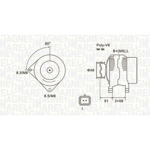 Alternator (14V, 120A) potrivit DACIA LOGAN, LOGAN EXPRESS, LOGAN MCV, SANDERO; NISSAN KUBISTAR, MICRA III; RENAULT CLIO II, CLIO II HATCHBACK, CLIO III, KANGOO, KANGOO EXPRESS 1.5D 06.01- imagine