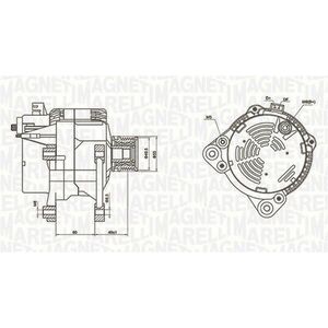 Alternator (14V, 120A) potrivit FORD GALAXY I; SEAT ALHAMBRA, CORDOBA, CORDOBA VARIO, IBIZA II, INCA, TOLEDO I; VW CADDY II, CADDY II MINIVAN, GOLF III, GOLF IV 1.7D-2.9 02.93-01.04 imagine