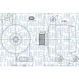 Alternator (14V, 120A) potrivit FORD C-MAX, FOCUS C-MAX, FOCUS II 1.8-2.0LPG 10.03-09.12 imagine