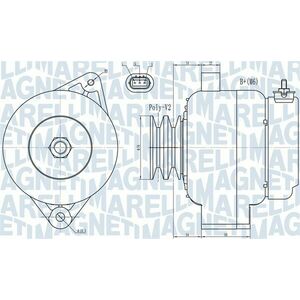 Alternator (14V, 120A) potrivit TOYOTA LAND CRUISER 100 4.2D 01.98-08.07 imagine