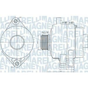 Alternator (14V, 140A) potrivit ALFA ROMEO 159; FIAT BRAVO II, CROMA, GRANDE PUNTO, LINEA, SEDICI; LANCIA DELTA III; SUZUKI SX4 1.6D 1.9D 2.0D 06.05- imagine