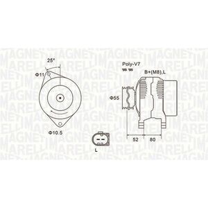 Alternator (14V, 140A) potrivit IVECO DAILY III, DAILY IV, DAILY V; FIAT DUCATO; UAZ PATRIOT 2.3D 3.0D 12.01- imagine